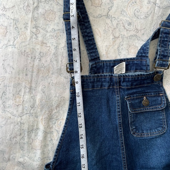 Blue Denim Overalls with Adjustable Straps and Bib Front - Picture 7 of 14